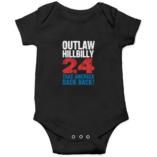 Trump Vance 2024 Outlaw Hillbilly US Flag Vintage Onesies