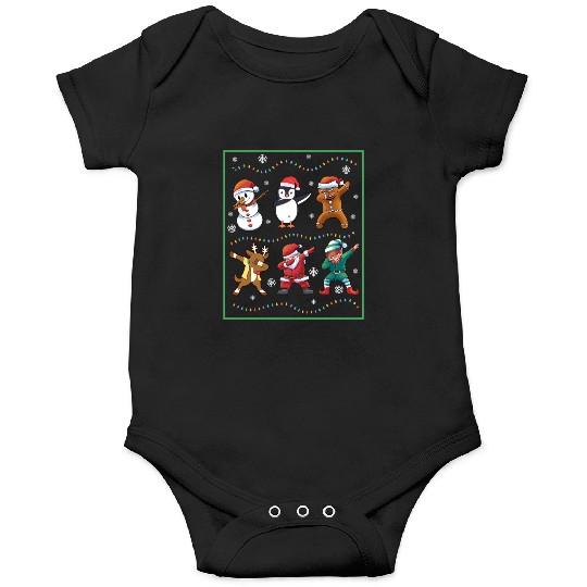 Dabbing Santa Elf Friends Christmas Boys Girls Men Onesies