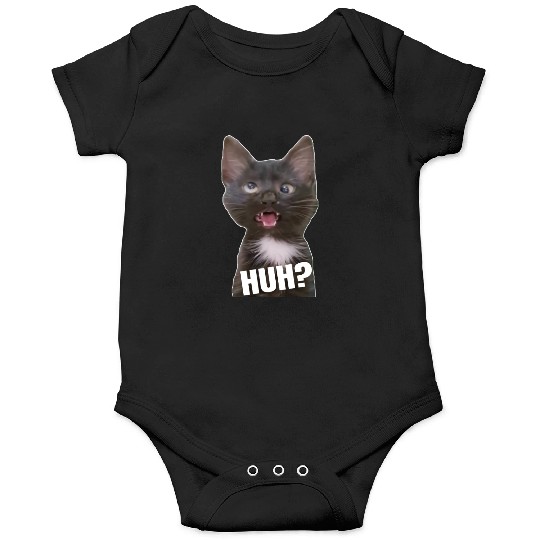 Funny Cross Eyed Cat Meme Huh Funny Cat Onesies