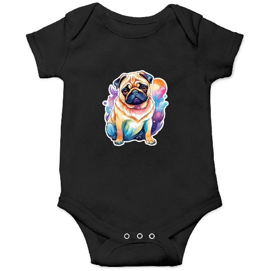 Pug Watercolor Onesies