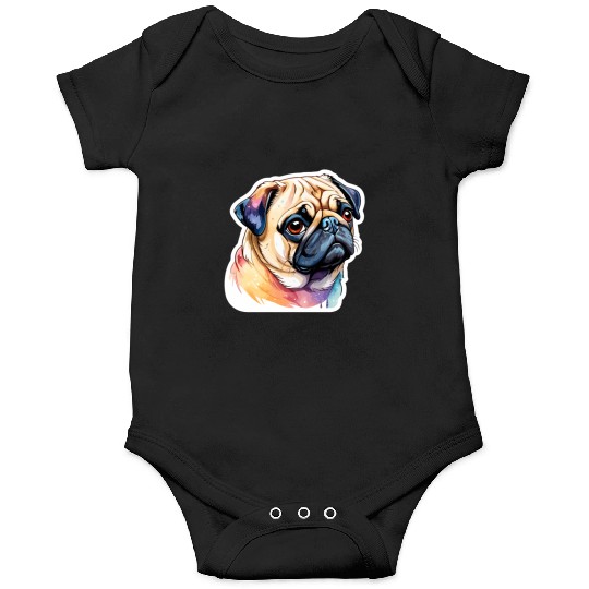 Pug Watercolor Onesies