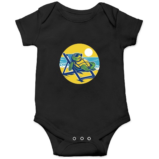 Sea Turtle Chillin on the Beach Onesies