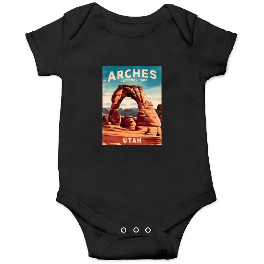 Vintage Travel Arches National Park Utah Landscape Onesies