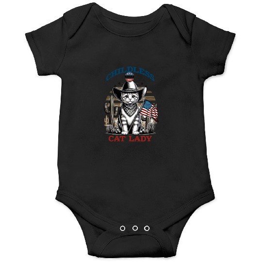 VOTE Like a Childless Cat Lady Funny Voting Kamala Onesies