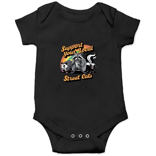 Support Your Local Street Cats Raccoon Onesies