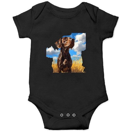 German Shorthaired Pointer Watercolor Picture Onesies