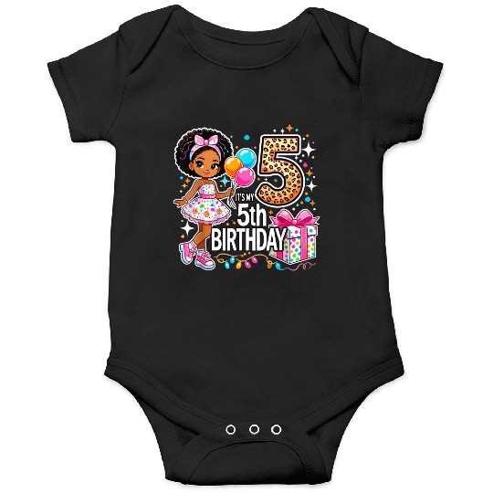 Its My 5th Birthday African American Black Girl 5 Onesies