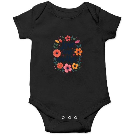 Love One Another Christian Quote Flower Floral Onesies