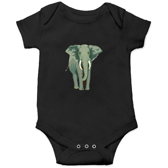 Elephant Face Funny Onesies - Funny Animal Face Lover