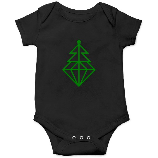 Diamond Christmas Tree Vector One Color Onesies