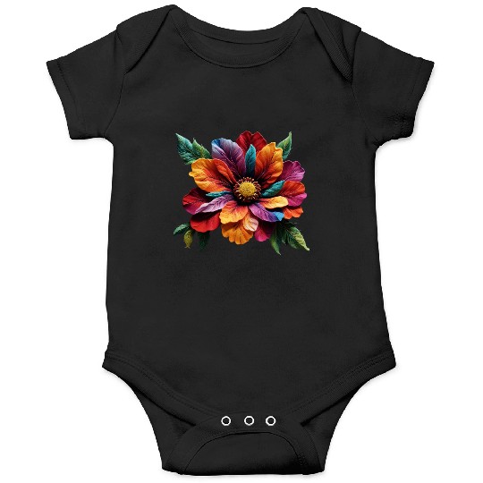 Spectrum Bloom - A Symphony of Floral Hues Onesies