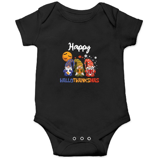 Happy Hallothanksmas Halloween Thanksgiving Gnome Onesies