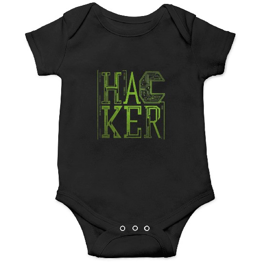 Futuristic Digital Hacker Typography Onesies