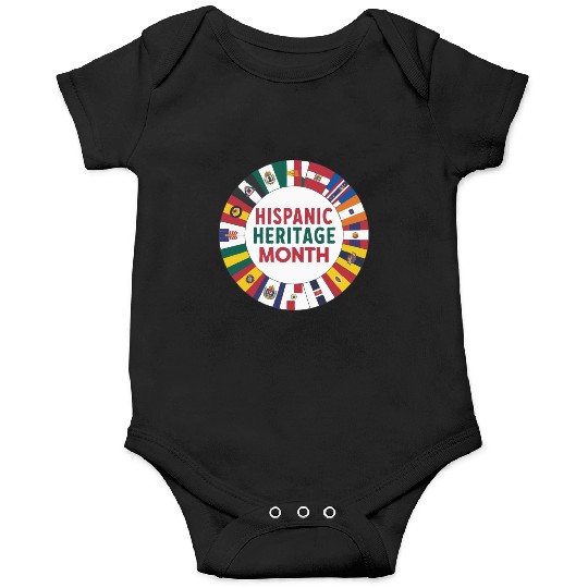 Hispanic Heritage Circle Unity of Flags Onesies