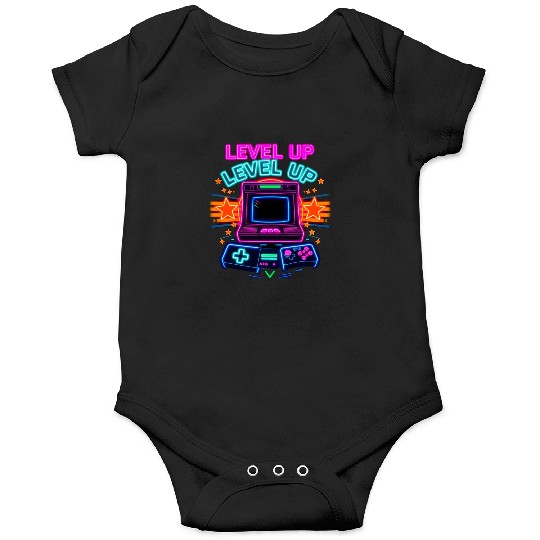 Neon Arcade Glory: Level Up Onesies