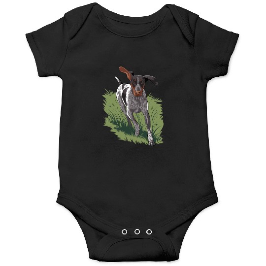 German Shorthaired Pointer Running In Field Onesies