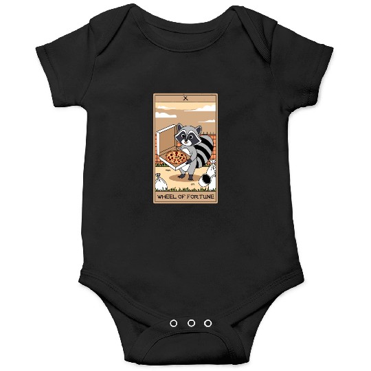 Wheel of Fortune Raccoons Tarot Card Onesies