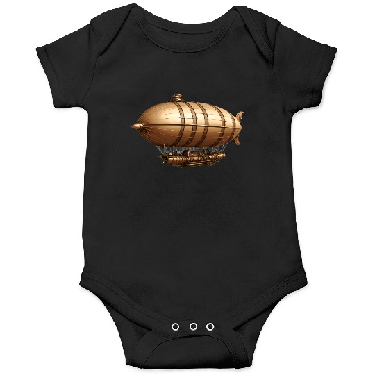 A large steampunk-style airship with bronze metal Onesies