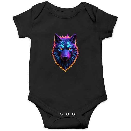 Wolf logo , rising from fire Onesies