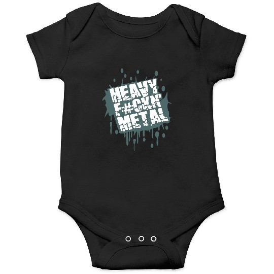 Heavy F#ckin' Metal Hard Rock Music Graffiti Spray Onesies