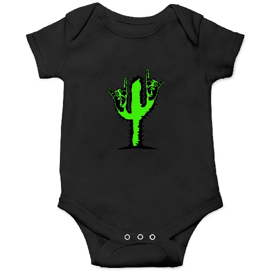 Cactus Plant Heavy Metal Hard Rock Hand Gesture Onesies