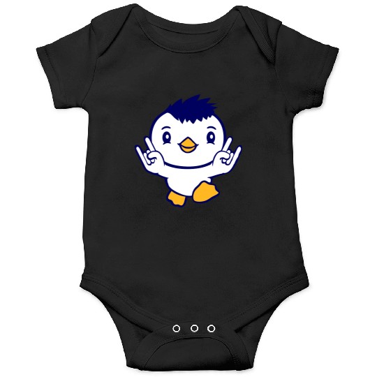 Heavy Metal Duck Bird Chick Rock Horn Hand Gesture Onesies