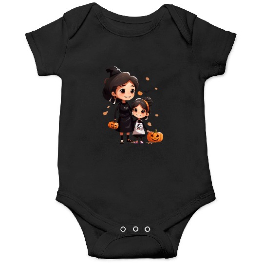 Mother and Daughter Halloween Trick-or-Treat Fun Onesies