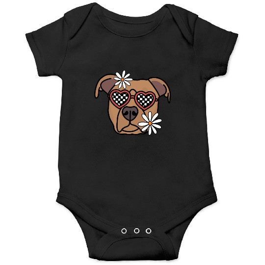 Pitbull Brown Retro Dog Onesies