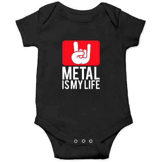 Heavy Metal Is My Life Hard Rock Music Text Quote Onesies