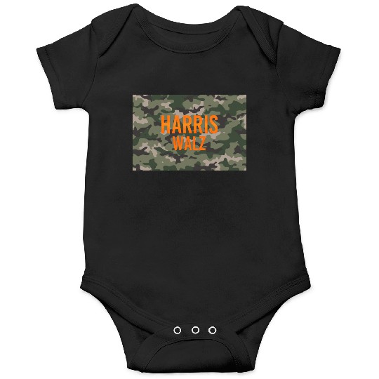 Harris Walz Camo Logo Onesies