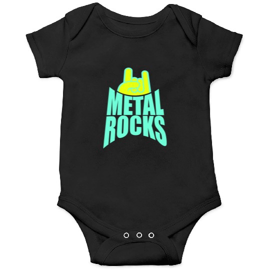 Heavy Metal Rocks Hard Rock Music Text Quote Logo Onesies