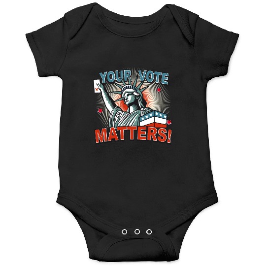 Statue of Liberty & voting card -Your Vote Matters Onesies
