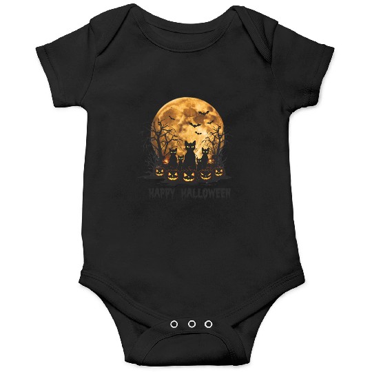 Midnight Cats: Spooky Halloween Night Onesies