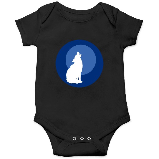 Wolf Moon Nature Vector Onesies