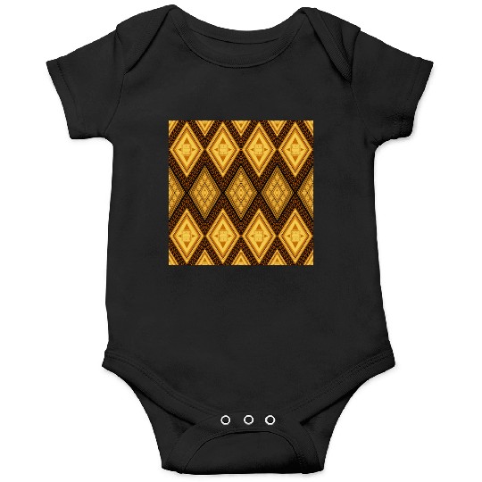 Ancient Gold Diamond Pattern, indigenous art Onesies