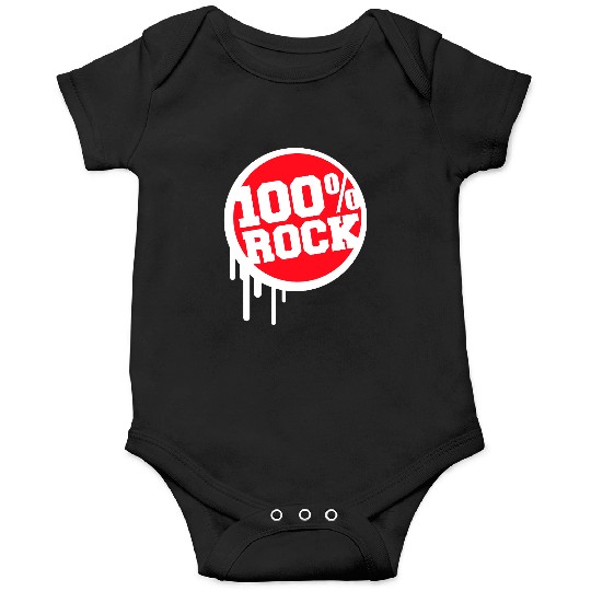 100 % Percent Rock Music Graffiti Drops Text Stamp Onesies