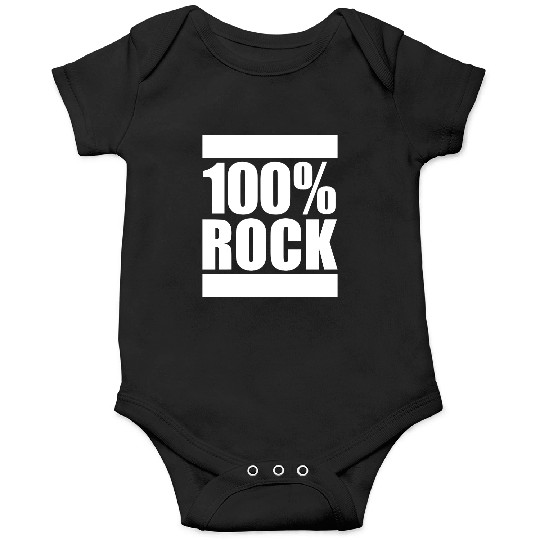 100 % Percent Rock Heavy Metal Music Text Logo Onesies
