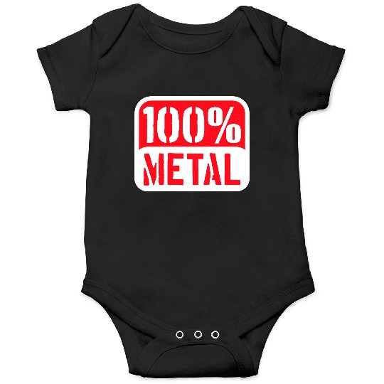 100 % Percent Rock Heavy Metal Music Text Logo Onesies