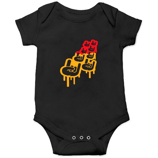 Heavy metal graffiti drop horn finger hand gesture Onesies