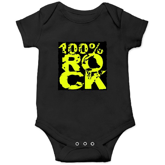 100 % Percent Rock Heavy Metal Music Text Logo Onesies