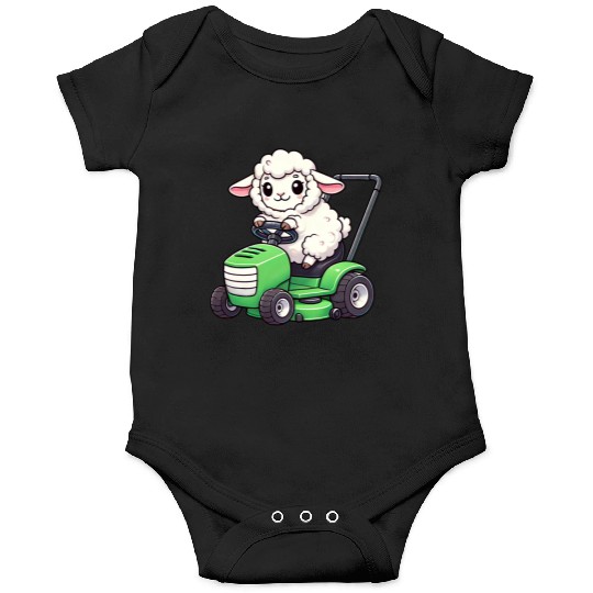 Funny sheep lawn mower farmer lamb grass Onesies