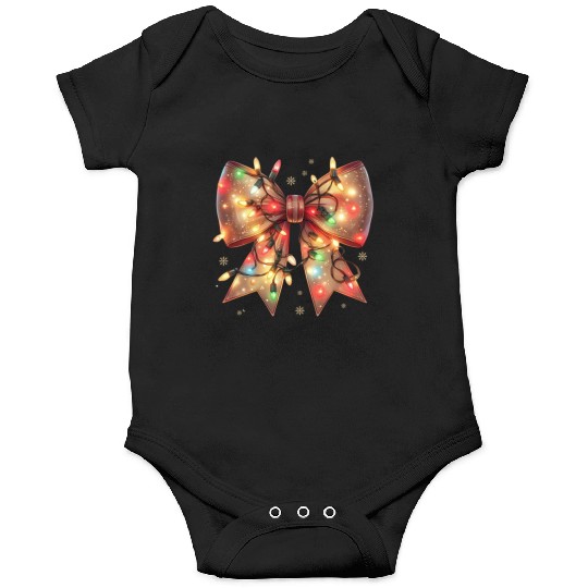 Christmas Light Coquette Bow Onesies