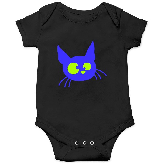 Crazy Cat Squinting Funny Eyes Grimace Fun Cartoon Onesies
