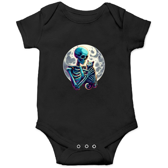 Skeleton Cute Cat Skull Kitty Halloween Onesies