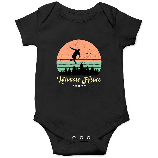 Ultimate Frisbee Vintage Retro Sunset Onesies