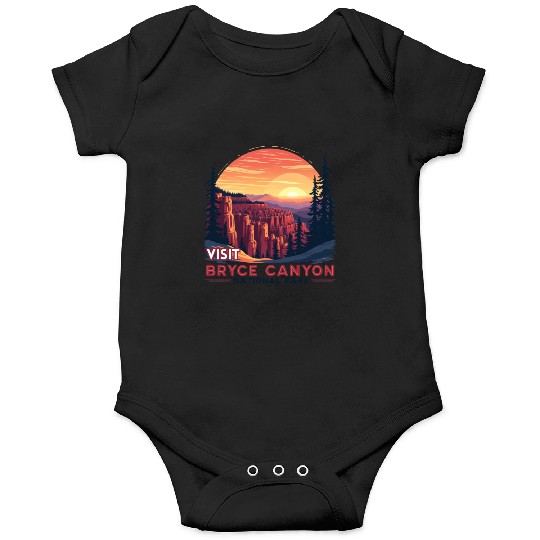 Bryce Canyon National Park Retro Illustraion V 01 Onesies