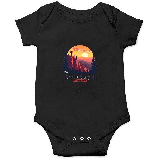 Bryce Canyon National Park Retro Illustraion V 02 Onesies
