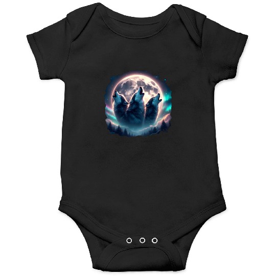 Howling in the moon, wolves, animal, wolf Onesies