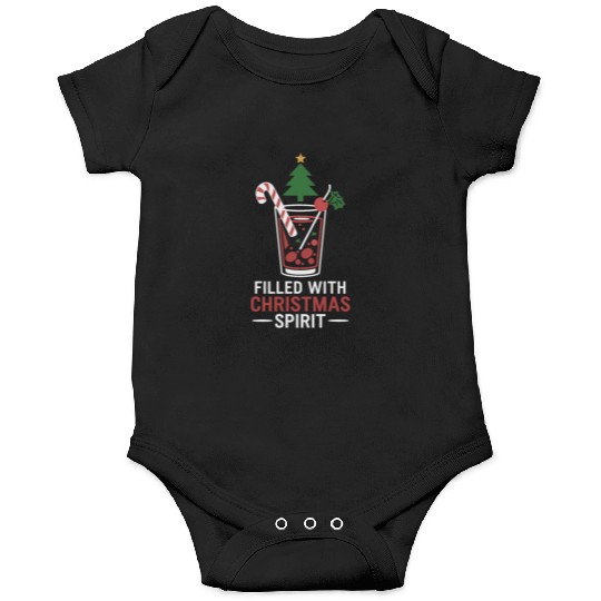Filled With Christmas Spirit Festive Drink Design Onesies