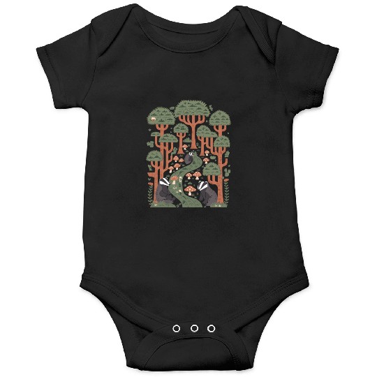 Cottagecore enchanting Forest Badgers Onesies